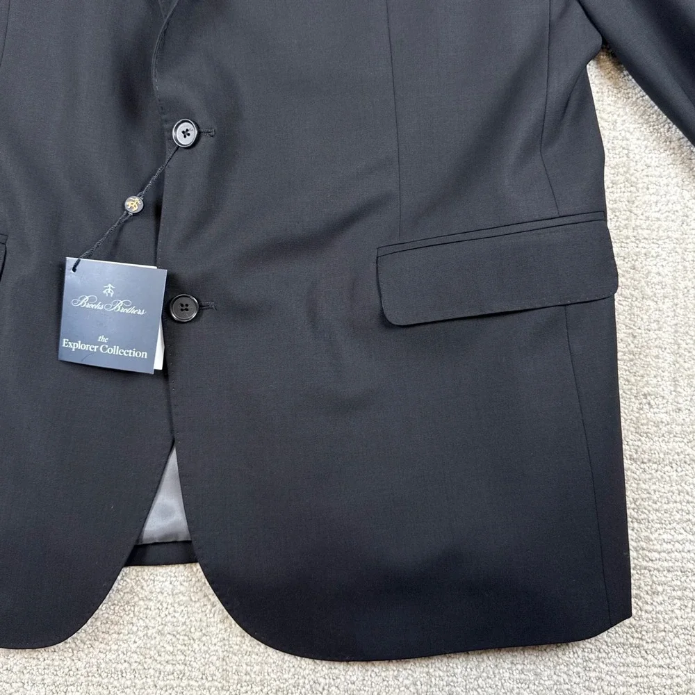 NEW Brooks Brothers Men 46L (40x34) Black Explorer Vitale Barberis Canonico Suit